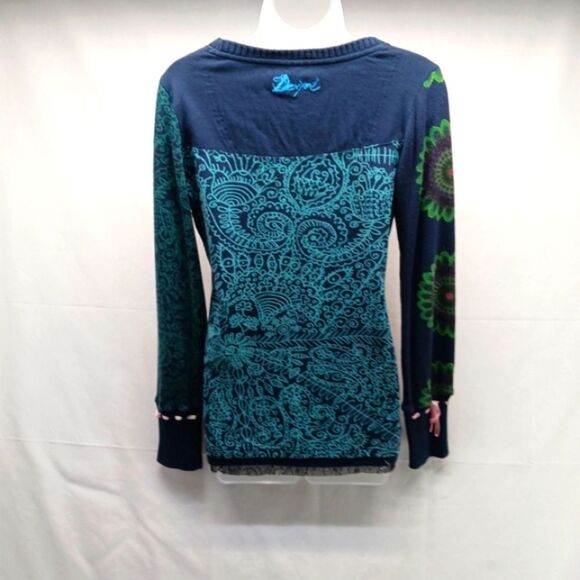 Desigual Vintage Y2k Floral Japan Jumper Sweater/Knit. ArtWear. Woman L Fit Smal - Picture 5 of 16